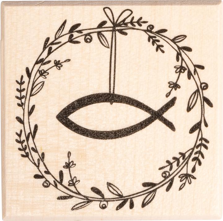 Actual product image Butterer Stamp "Festive wreath with fish"