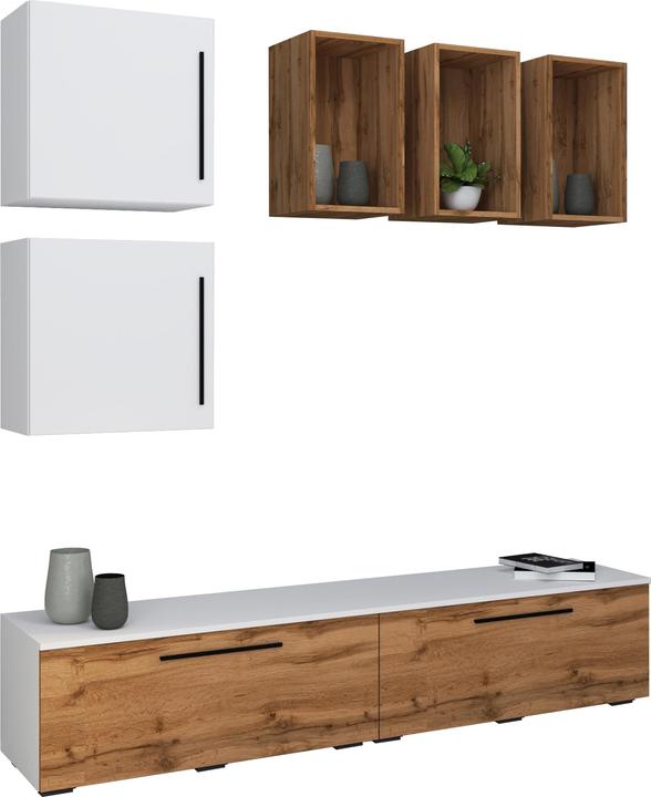 Produktbild VCM TV Lowboard Fernsehschrank Schrankwand Wohnzimmer Anbauwand Wohnwand Arila L (190 x 40 x 200 cm)