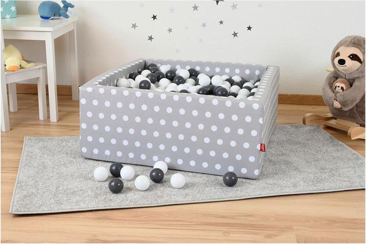 Produktbild Knorrtoys Bällebad soft eckig - "Grey white dots" - 100 balls grey/creme