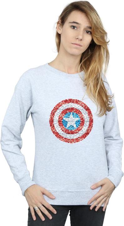 Actual product image Womens/Ladies Captain America Pixelated Shield Sweatshirt (M)