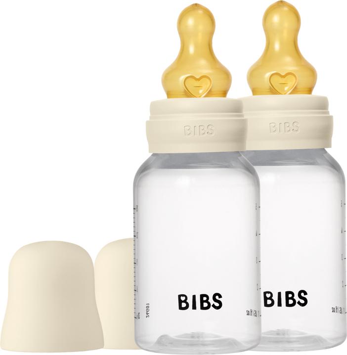 Bibs - Baby Bottle Round Latex 2 Pack Slow Flow - Ivory - 150 ml (150 ml)