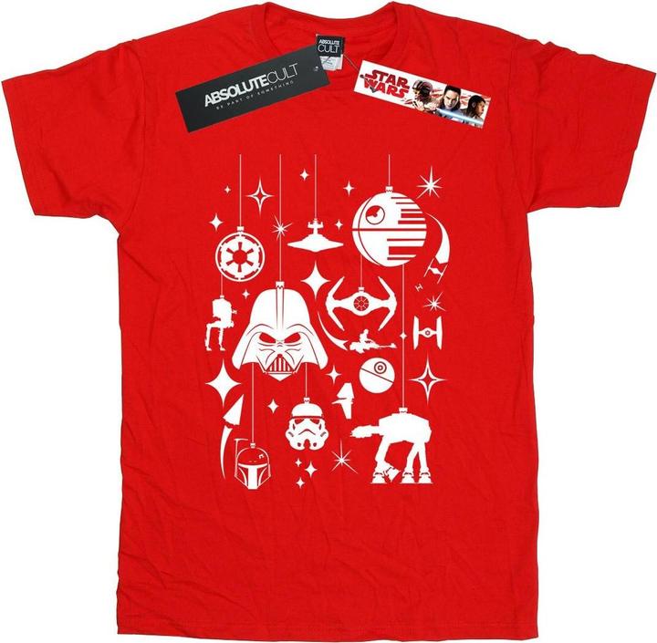 Actual product image Star Wars Womens/Ladies Christmas Decorations Cotton Boyfriend T-Shirt (S)