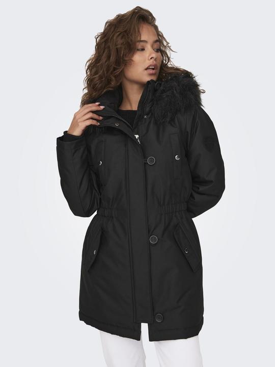Actual product image Only Hood with detachable faux fur trim Ribbed cuffs Parka Long parka (XXS)
