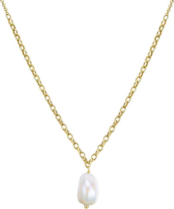Glanzstücke München Damen Sterling Silber Süsswasser-Zuchtperle Gelbgold 40,0 cm Grundkette + 5,0 cm Verlängerung (Sterling Silber, 40 - 45 cm)