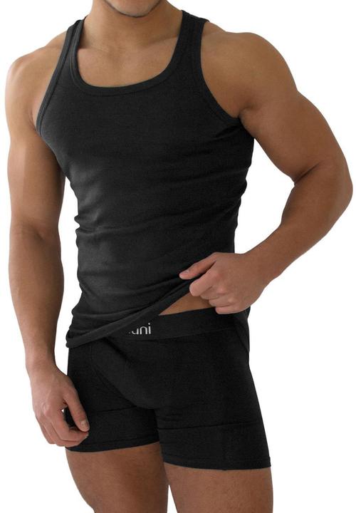 Immagine prodotto Normani Maglia intima 4 pezzi da uomo a costine sottili nera (4XL)