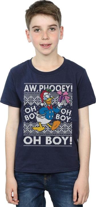 Actual product image Disney Boys Donald Duck Christmas Fair Isle T-Shirt (152, 158)
