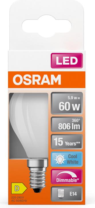 Image du produit Osram Led Retrofit Classic P (E14, 6.50 W, 806 lm, 1 x, D)