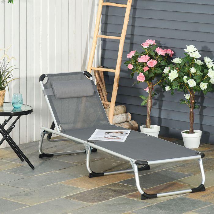 Immagine prodotto Swisshandel24 Lettino prendisole da giardino lettino in tessuto di alluminio lettino relax lettino regolabile in (189 cm)