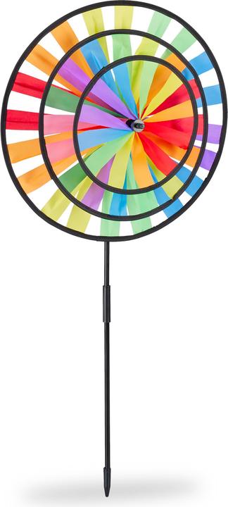 Image du produit Relaxdays Moulin à vent arc-en-ciel, pour jardin et balcon