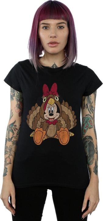 Actual product image Disney Womens/Ladies Minnie Mouse Thanksgiving Turkey Costume Cotton T-Shirt (M)