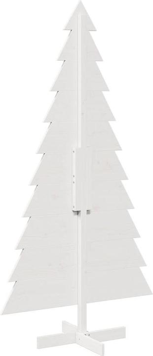 Productafbeelding VidaXL Kerstboom hout Kerstboomdecoratie houten boom wit 180cm massief dennenhout