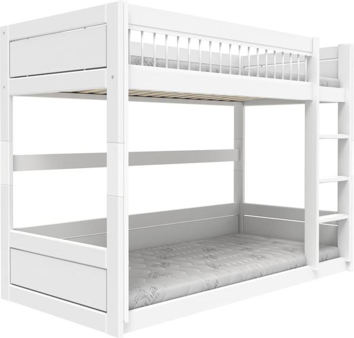 Image du produit Lifetime Kidsrooms Lit superposé bas avec échelle droite Breeze, Sommier à lattes Deluxe (90 x 200 cm)