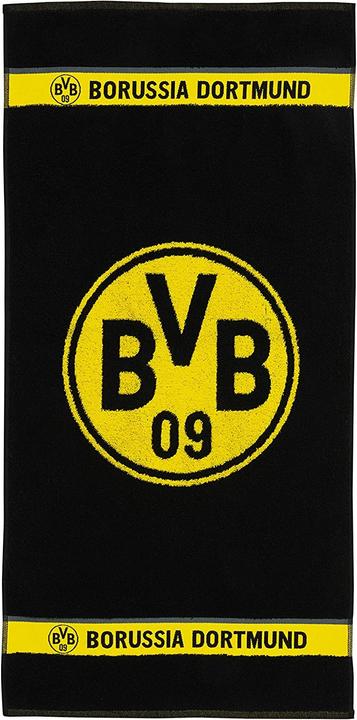 Borussia Dortmund BVB 19801300 - BVB emblem shower towel, cotton, 140x70 cm, 09 (140 x 70 cm)