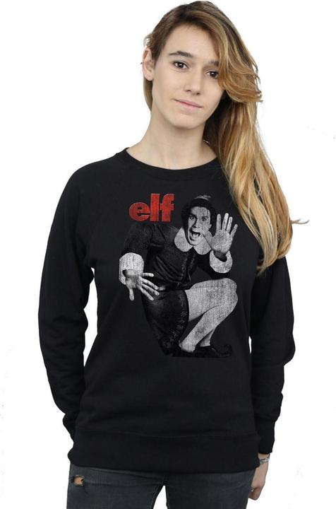 Actual product image Elf Womens/Ladies Mono Distressed Poster Sweatshirt (S)