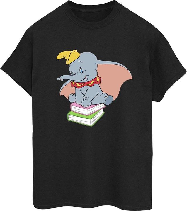 Actual product image Disney Womens/Ladies Dumbo Sitting On Books Cotton Boyfriend T-Shirt (S)