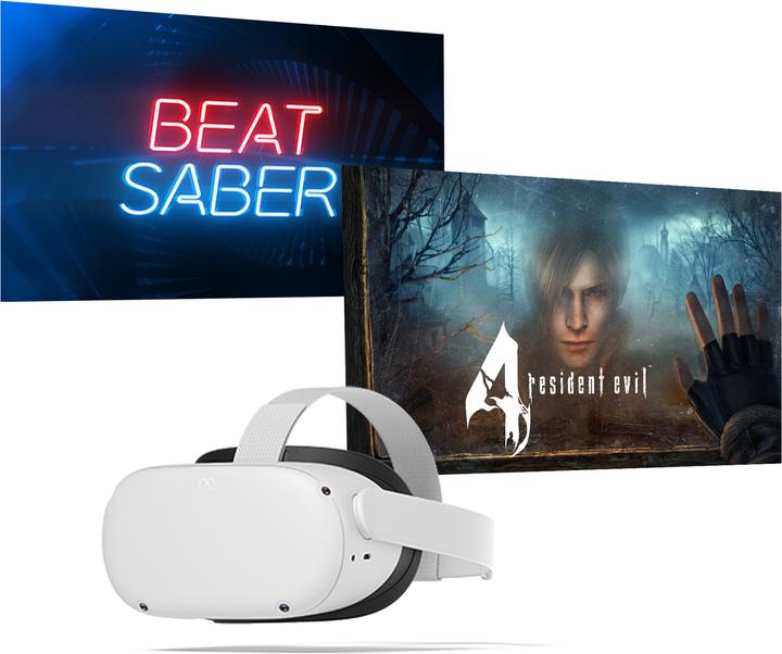 Produktbild Meta Quest 2 inkl. Resident Evil 4 + Beat Saber Bundle (128 GB)