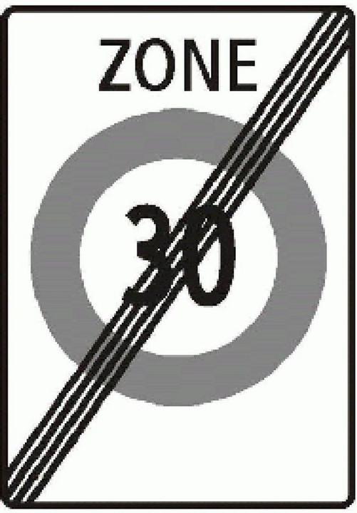 BRW Signaltafel Ende Zone mit Geschw. Beschränkung 2.59.2A