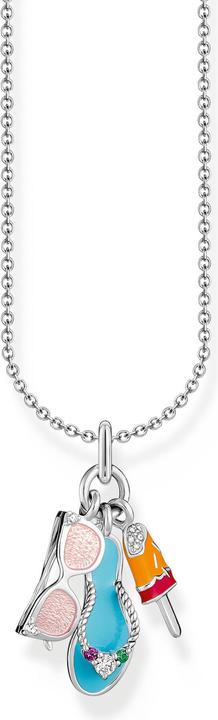 Produktbild Thomas Sabo Kette mit buntem Triple-Anhänger Silber (925er Silber, Emaille, 38 - 45 cm)