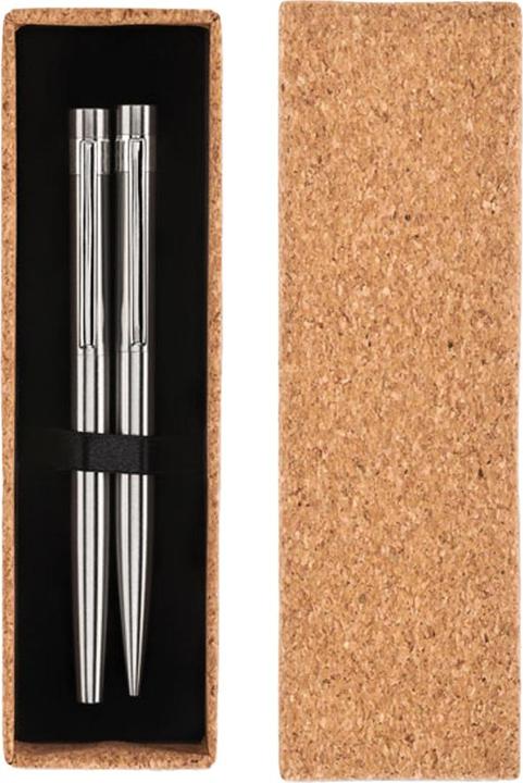 Actual product image MidOcean Graz Set Recycled Stainless Steel Pen Set (Matt Silver)