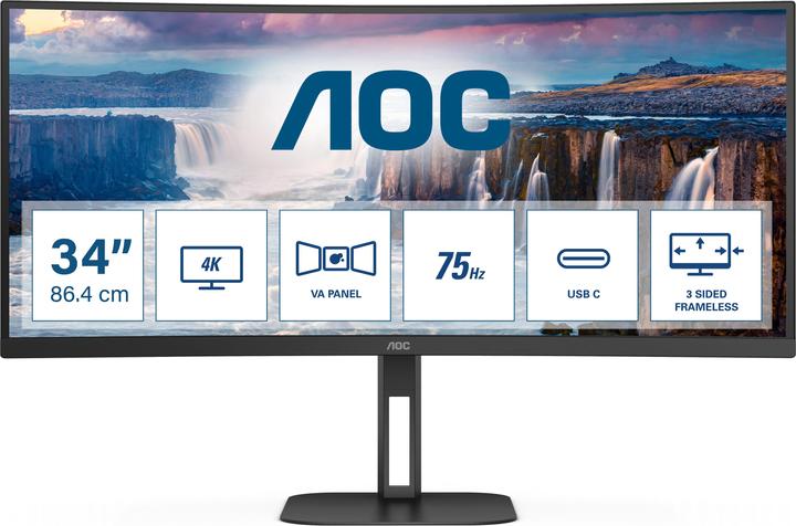 Actual product image AOC CU34V5C/BK (3440 x 1440 pixels, 34")