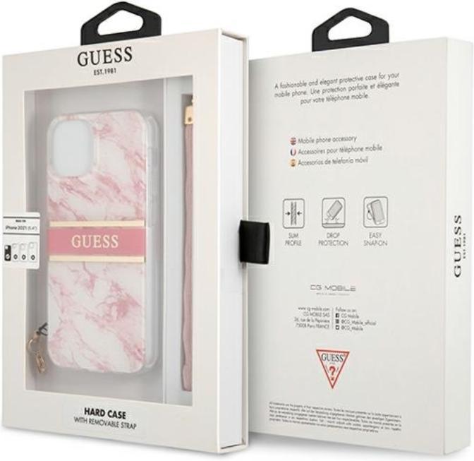 Actual product image Guess Hard Cover Marble Stripe with Strap (Apple iPhone 13 mini)