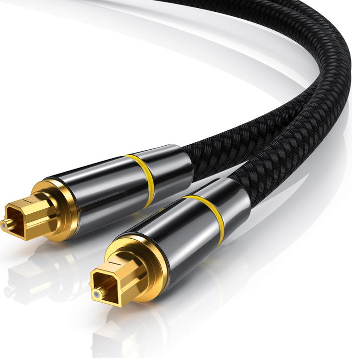 Produktbild CSL Optisches Kabel, S/PDIF, Toslink, Metallstecker, Nylonmantel, Lichtwellenleiter, Audiokabel (5 m, Optisch)