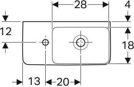 Produktbild Geberit Handwaschbecken Renova Compact Ablage links 50 cm wei 276350000 (250 mm, 500 mm)