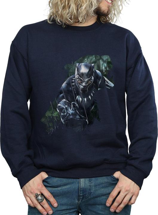 Actual product image Mens Black Panther Wild Silhouette Cotton Sweatshirt (M)