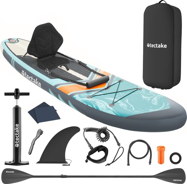 Actual product image tectake Paddle Board Zenon - 2-in-1 inflatable SUP kayak, with paddle, pump, backpack