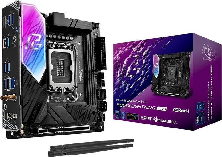 Image du produit AsRock MB Intel 1851 B860I Lightning WiFi (LGA 1851, Intel B860, Mini-ITX)