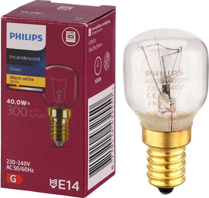 Actual product image Philips Oven lamp (E14, 40 W, 300 lm, 1 x, G)