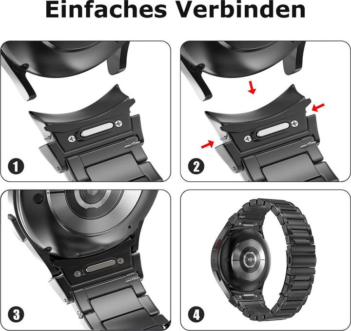 Immagine prodotto Pedea Cinturino in titanio (20 mm, Titanio, Galaxy Watch 4, Galaxy Watch 6, Galaxy Watch 5)