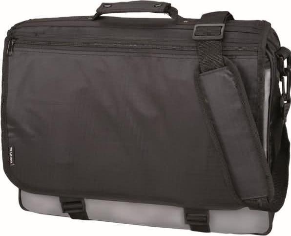 Actual product image Lightpak Wave shoulder bag, made of hard-wearing polyester, approx. 31 × 40 × 10 cm, black/grey