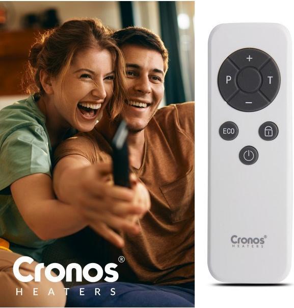 Actual product image Cronos Synthelith Pro CRP-600TWP 600W grey infrared heater with WiFi and remote control (600 W)