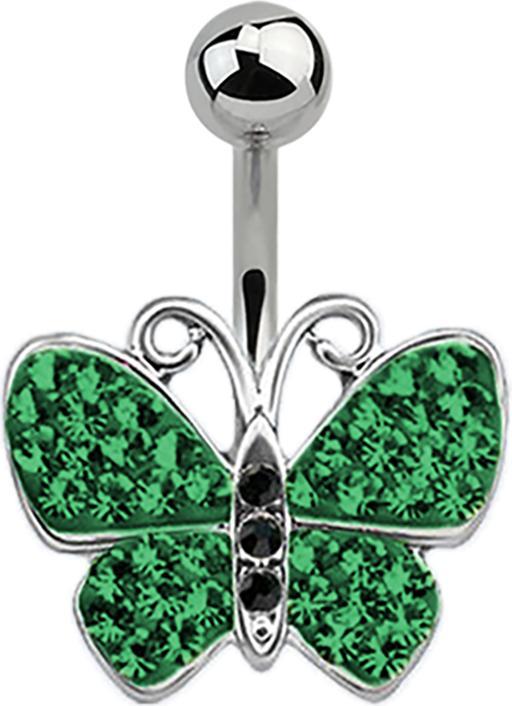 Immagine prodotto Star Piercing Banana argento Verde farfalla (Acciaio chirurgico 316L)