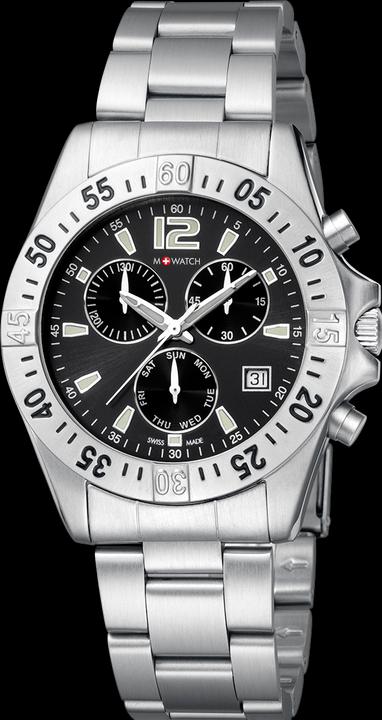 Actual product image M Watch Mondaine Aqua Steel 40 (Chronograph, Swiss made, 40 mm)