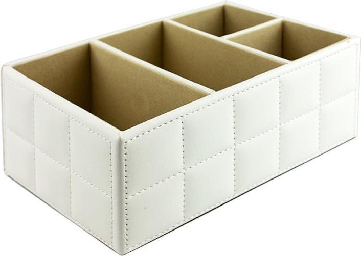 Image du produit JTI Boîte d'organisation en cuir PU, blanc (2.24 l)