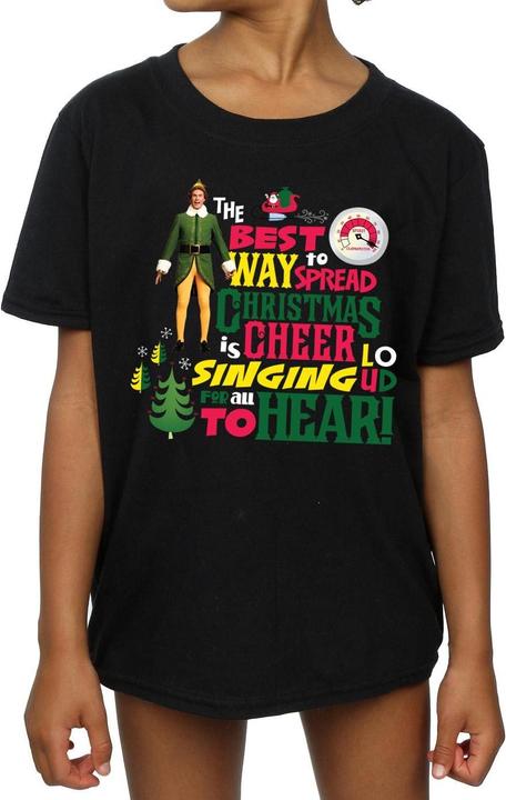 Actual product image Elf Girls Christmas Cheer Cotton T-Shirt (152, 158)