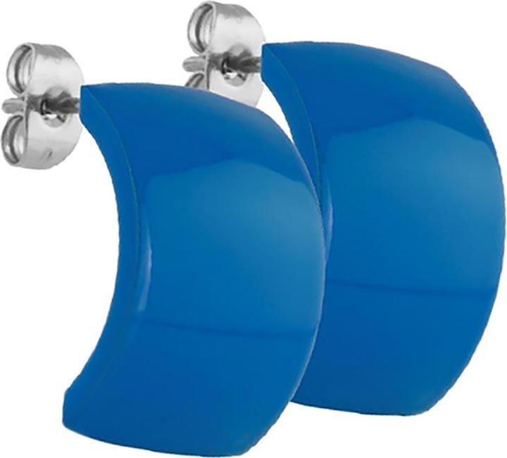 Actual product image Star Piercing Stud Earrings Blue Shield (without brass, Surgical steel 316L)