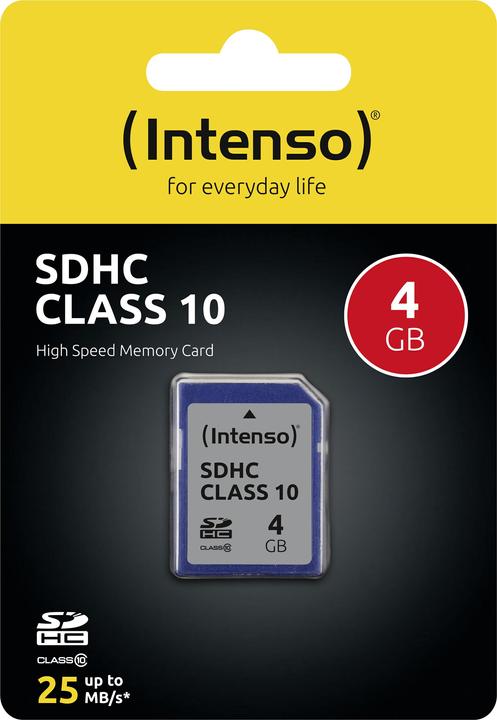 Produktbild Intenso SDHC Card 4GB Class 10 (4 GB, SDHC, U1)