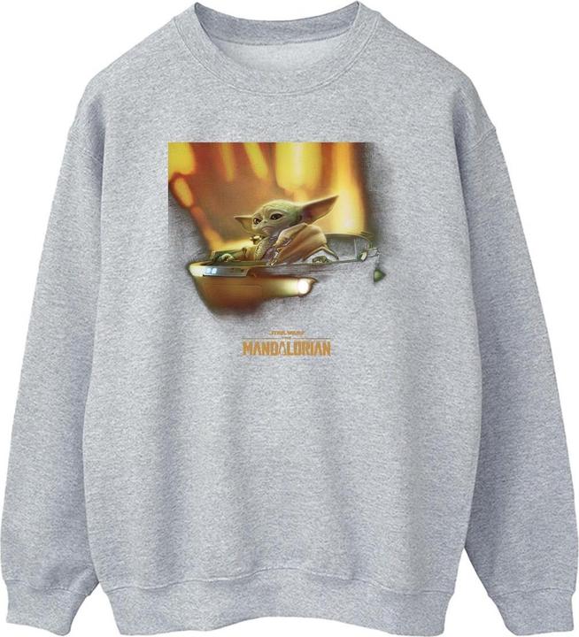 Actual product image Star Wars Mens The Mandalorian Grogu Painted Sweatshirt (M)