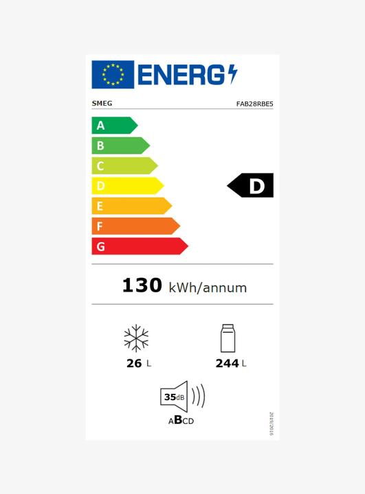 Energy Label Smeg FAB28RBE5 (270 l)