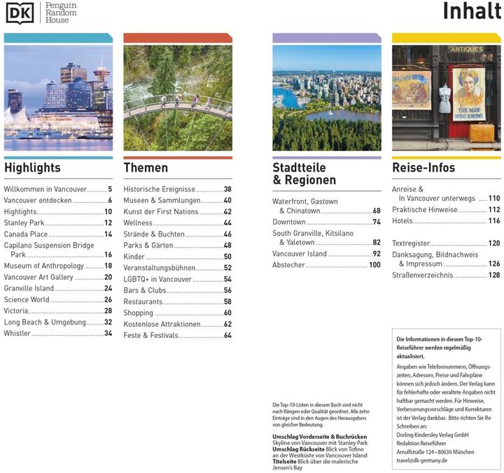 Image du produit Top 10 Reiseführer Vancouver (Allemand, DK Verlag Voyage, 2022)