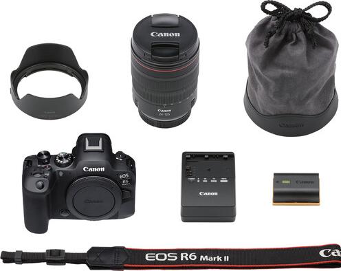 Produktbild Canon EOS R6 Mark II mit RF24-105 F4 L IS USM (24 - 105 mm, 24.20 Mpx, Vollformat)