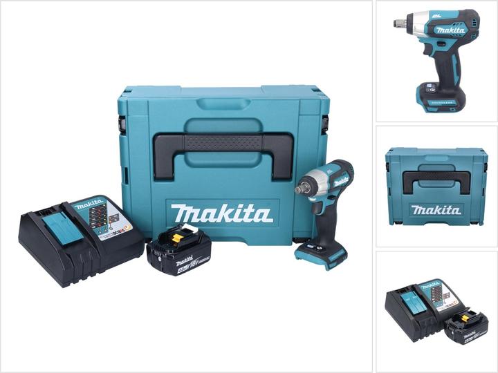 Actual product image Makita DTW 181 RM1J Battery impact wrench 18 V 210 Nm 1/2" Brushless + 1x rechargeable battery 4.0 Ah + (Rechargeable battery operated)
