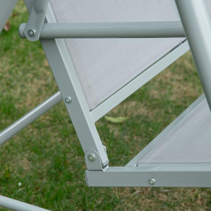 Produktbild Swisshandel24 Hollywoodschaukel 3-Sitzer Gartenschaukel Schaukelbank mit Dach Metall Grau+Silber 170 x 110 x 153 c