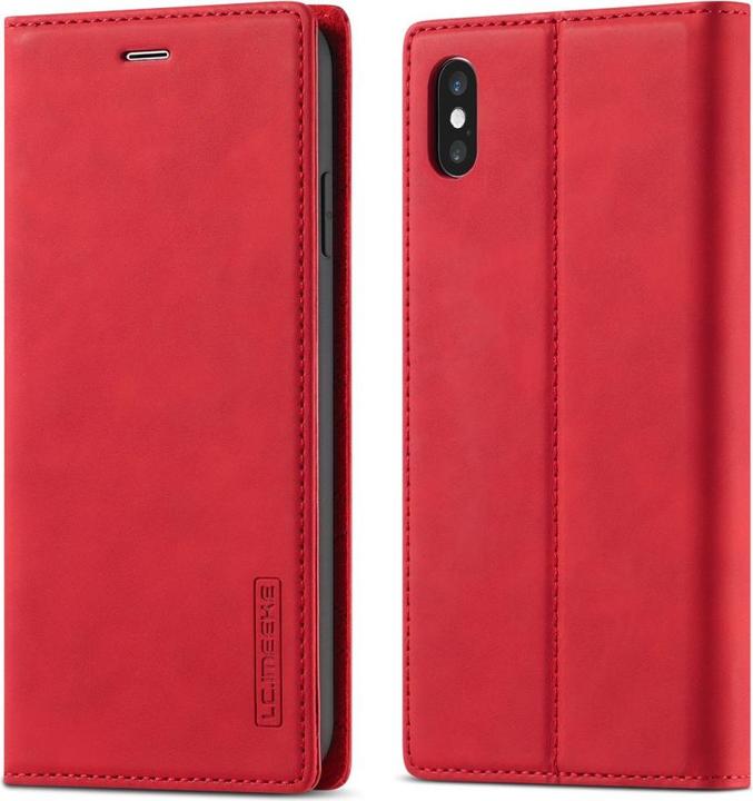 Productafbeelding Cover-Discount iPhone Xs / X - Stand Flip Case Cover rood (Apple iPhone XS)
