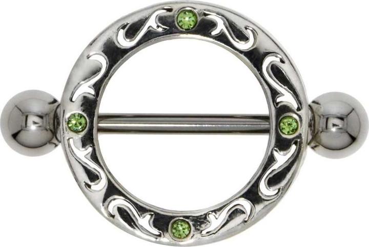 Image du produit Bijouteria Piercing poitrine (Acier chirurgical 316L, Cristallin, Argent 925)