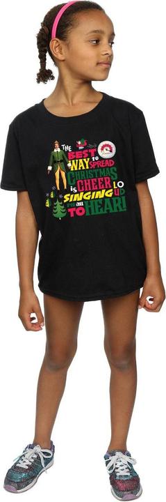 Actual product image Elf Girls Christmas Cheer Cotton T-Shirt (152, 158)