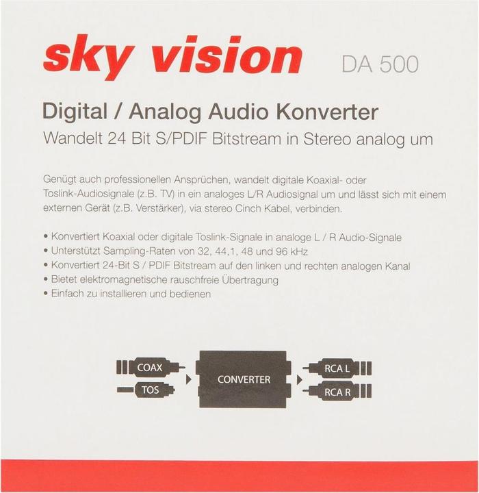Image du produit Sky Vision DA 500 Convertisseur audio numérique vers analogique
